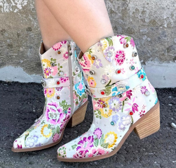 Colorful Flower Boots