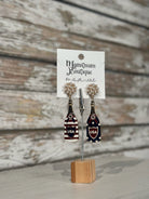 USA Earrings with Champagne Bottles 