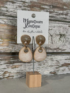 Geometric Triangle Marble Drop Earrings 