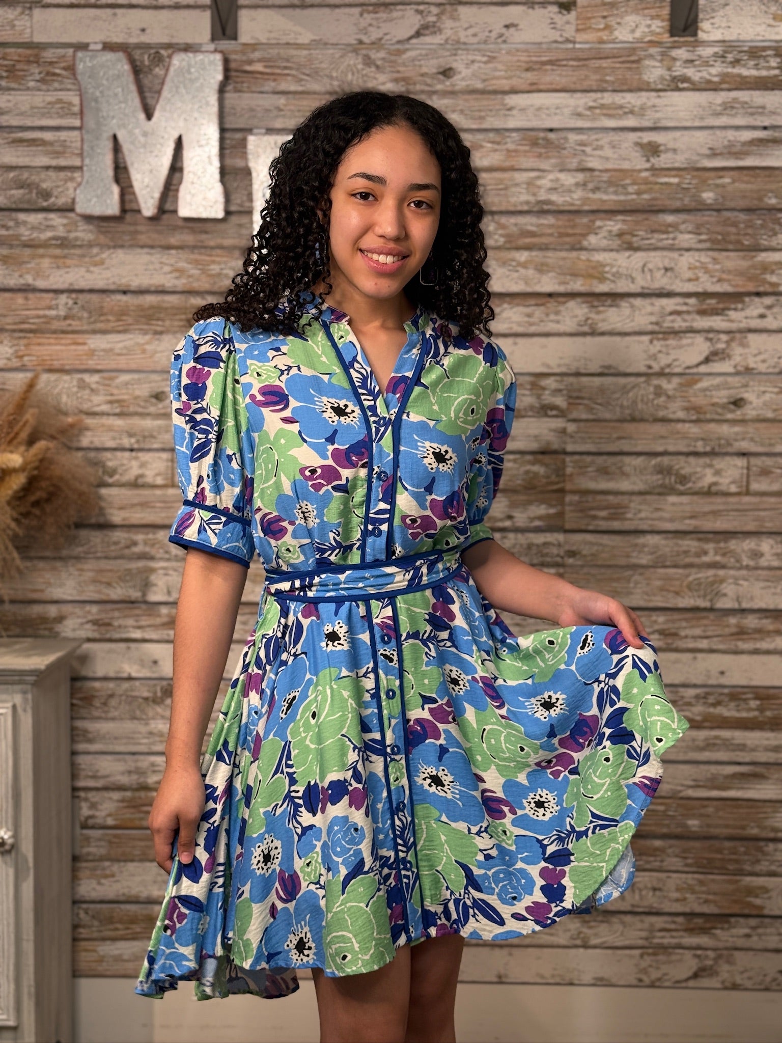 UMGEE Floral belted dress